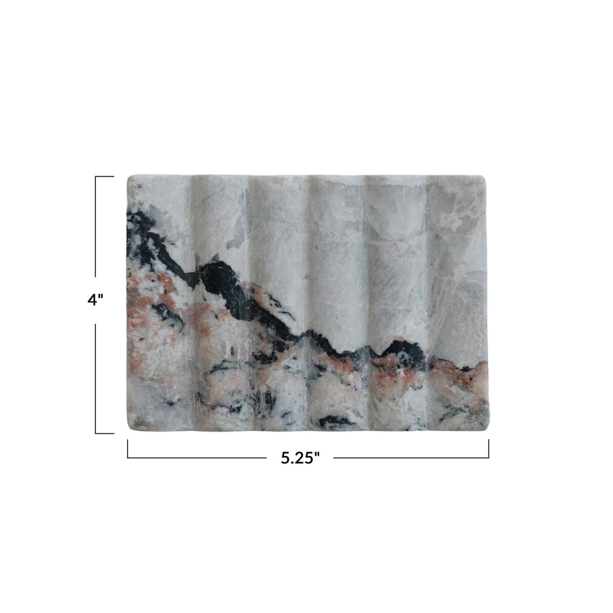 Hello Honey® 5.25" Black & Beige Mélange Marble Soap Dish